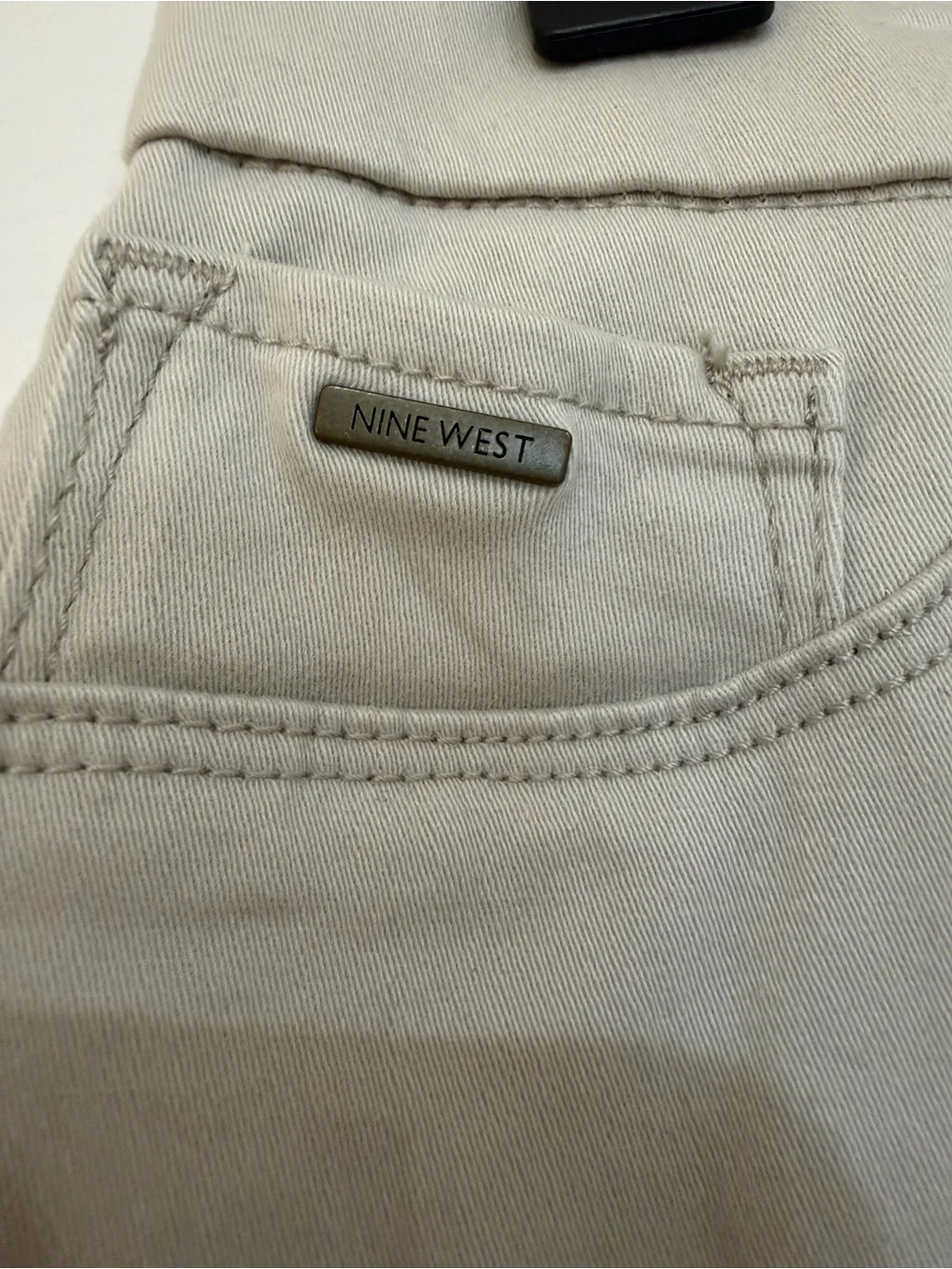 Nine West Light Beige Heidi Pull On Skinny Crop Pants